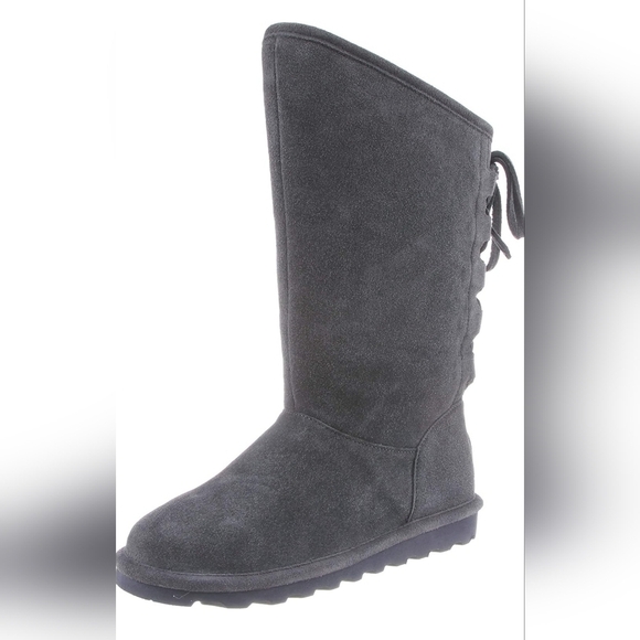 Womens Bearpaw Slip on Boots, Phylly, Classic Suede, Charcoal, Size 8 - Picture 1 of 16
